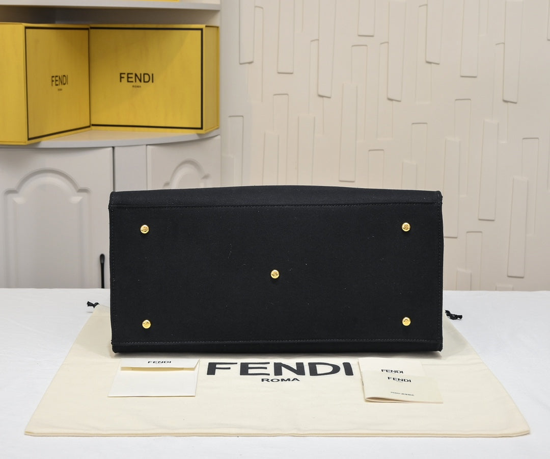 Fendace Black Logo Tote Bag - Fendi x Versace Collaboration