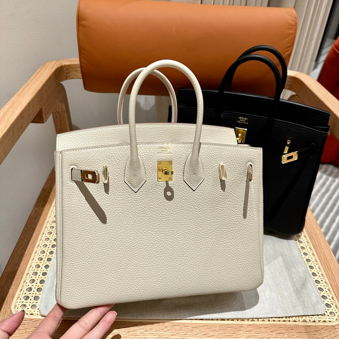 Luxury Leather Top-Handle Handbag - Classic Elegant Tote Bag for Women