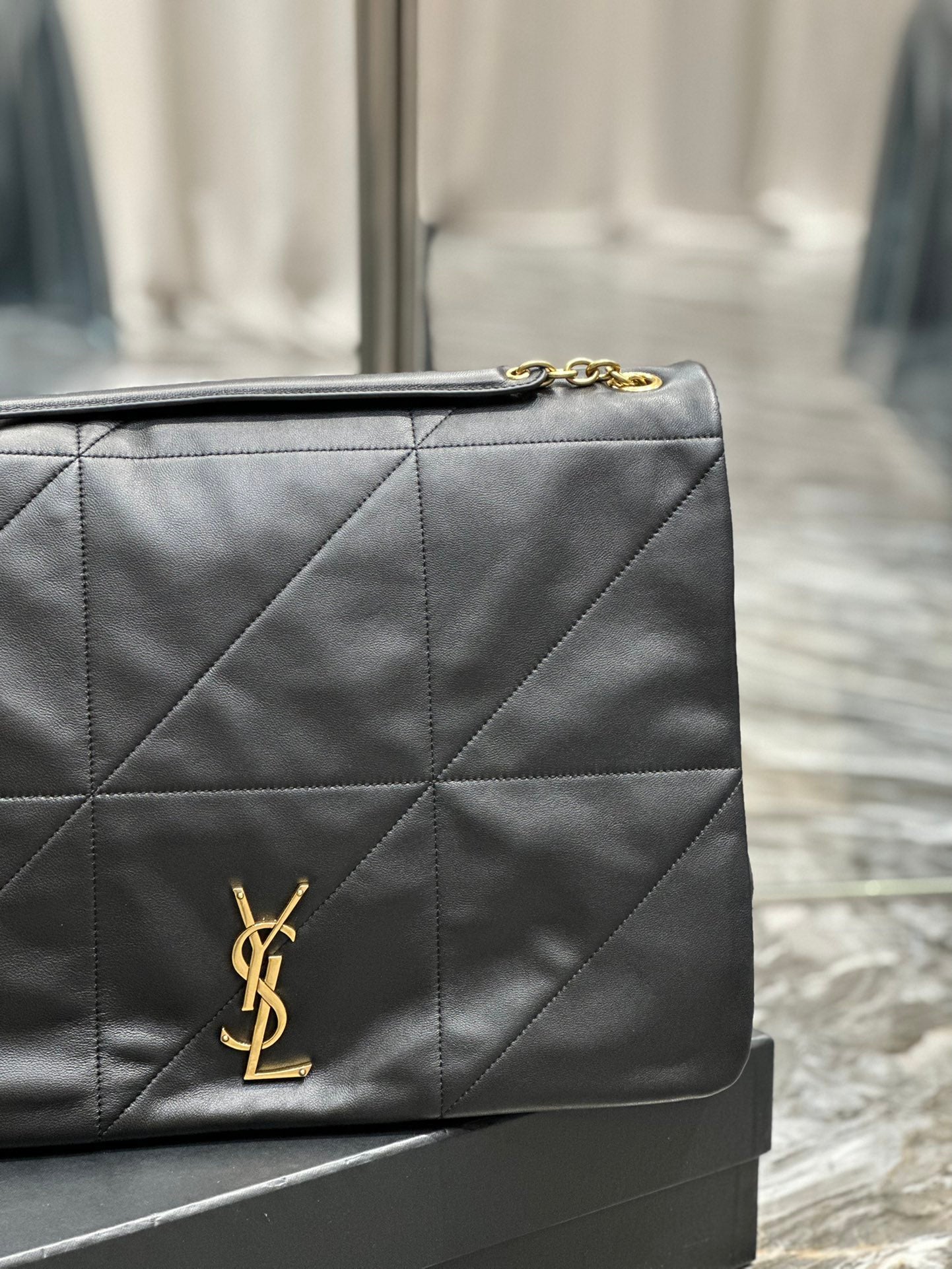 Saint Laurent YSL Jamie 4.3 Medium Quilted Lambskin Shoulder Bag in Black