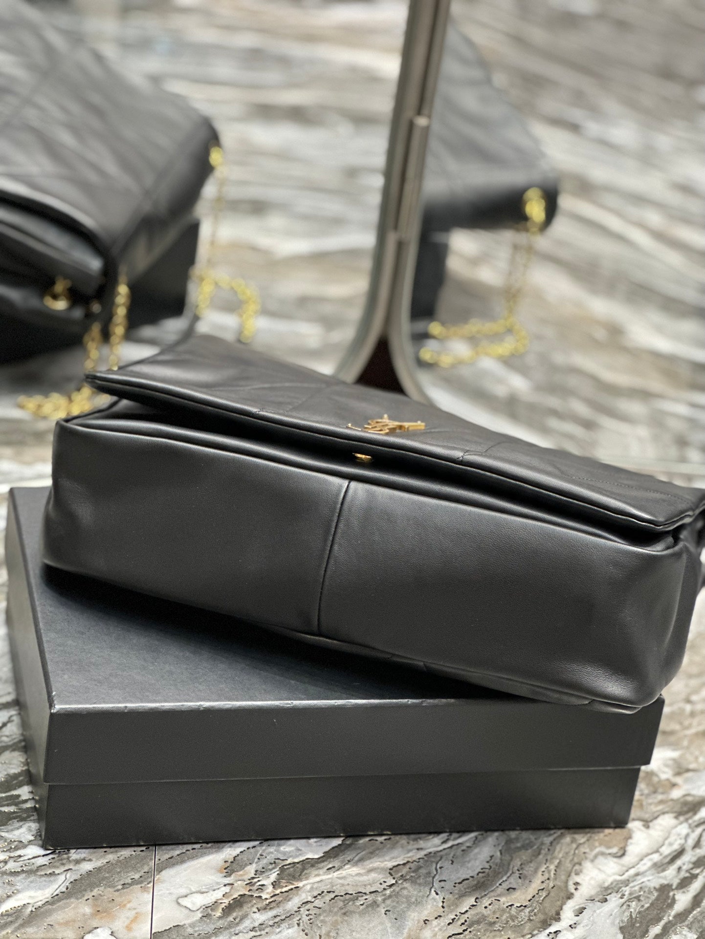 Saint Laurent YSL Jamie 4.3 Medium Quilted Lambskin Shoulder Bag in Black