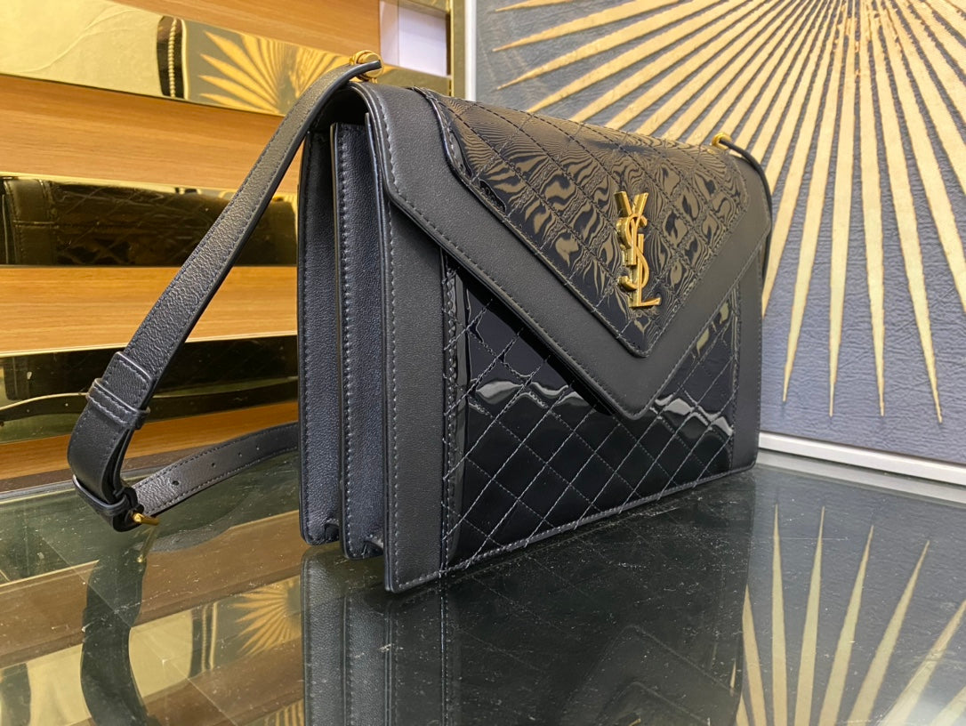 Saint Laurent Gaby Medium Quilted Leather Shoulder Bag - Black