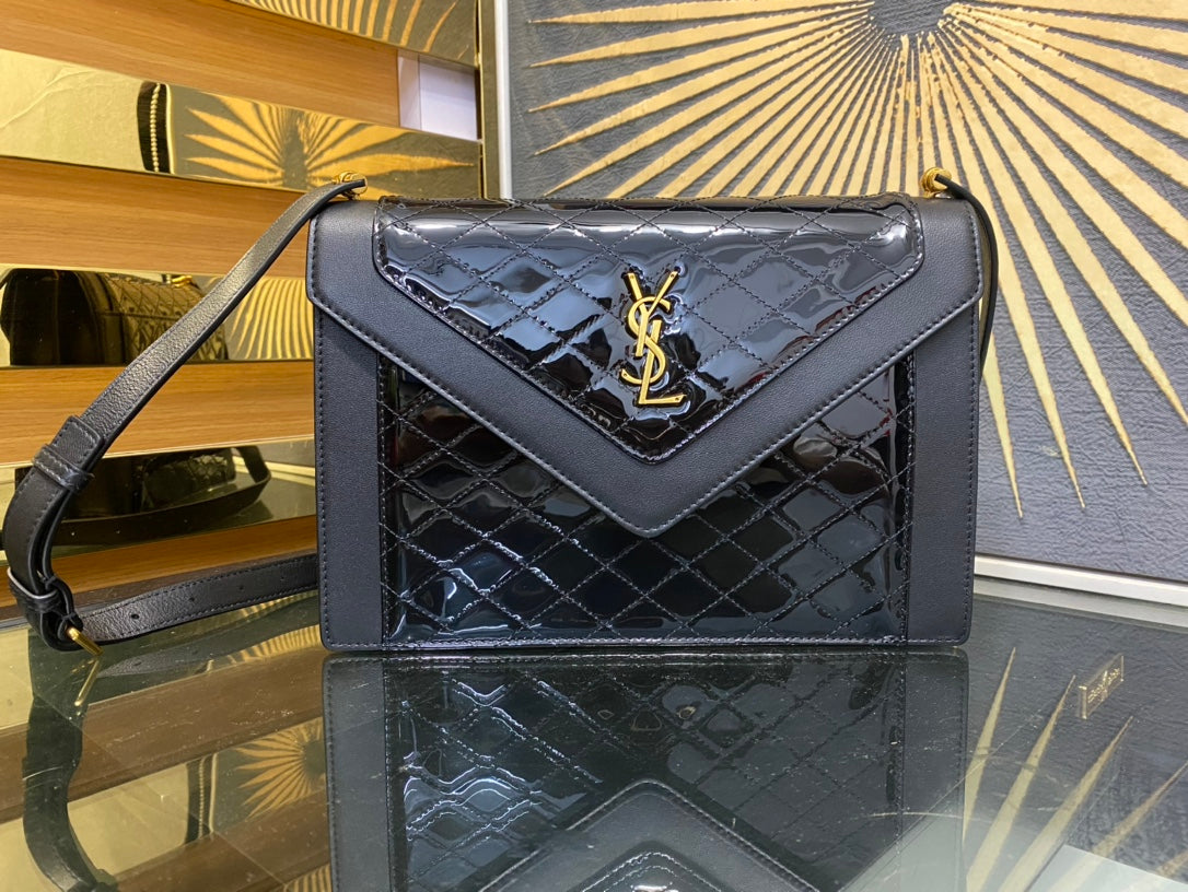 Saint Laurent Gaby Medium Quilted Leather Shoulder Bag - Black