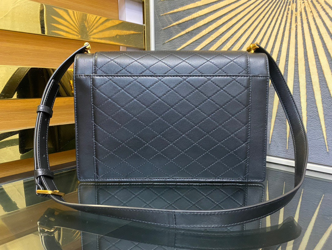 Saint Laurent Gaby Medium Quilted Leather Shoulder Bag - Black