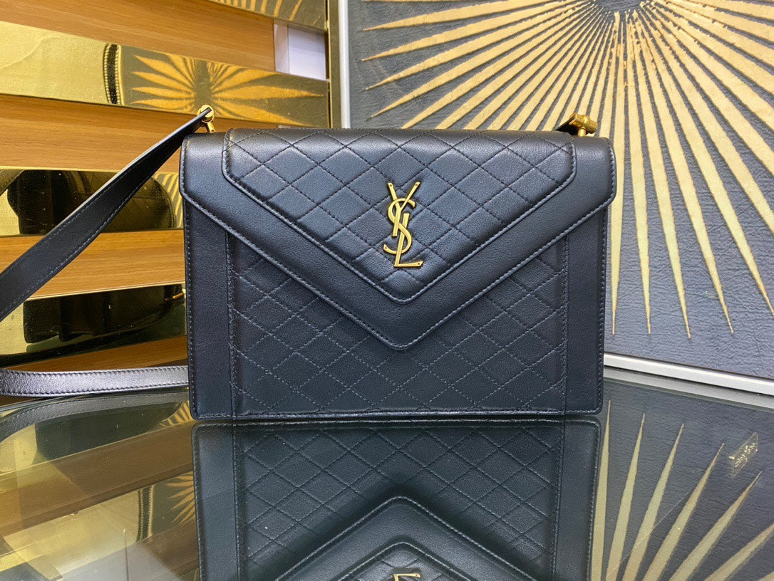 Saint Laurent Gaby Medium Quilted Leather Shoulder Bag - Black