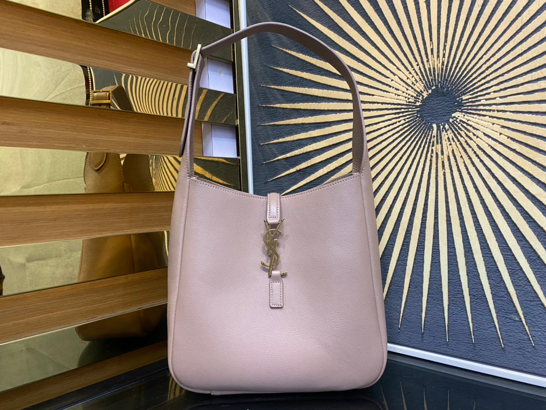 Saint Laurent Le 5 à 7 Leather Hobo Bag - Light Rose