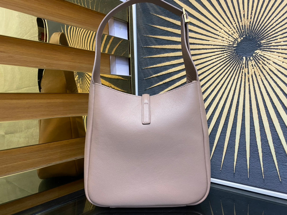 Saint Laurent Le 5 à 7 Leather Hobo Bag - Light Rose