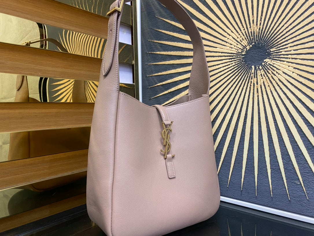 Saint Laurent Le 5 à 7 Leather Hobo Bag - Light Rose