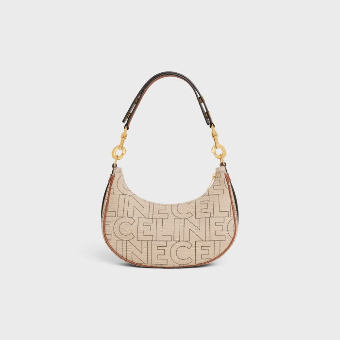 Celine Ava Bag in Textile with Logo Pattern and Calfskin Trim