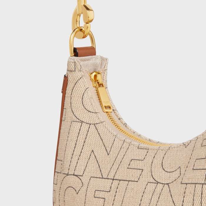 Celine Ava Bag in Textile with Logo Pattern and Calfskin Trim