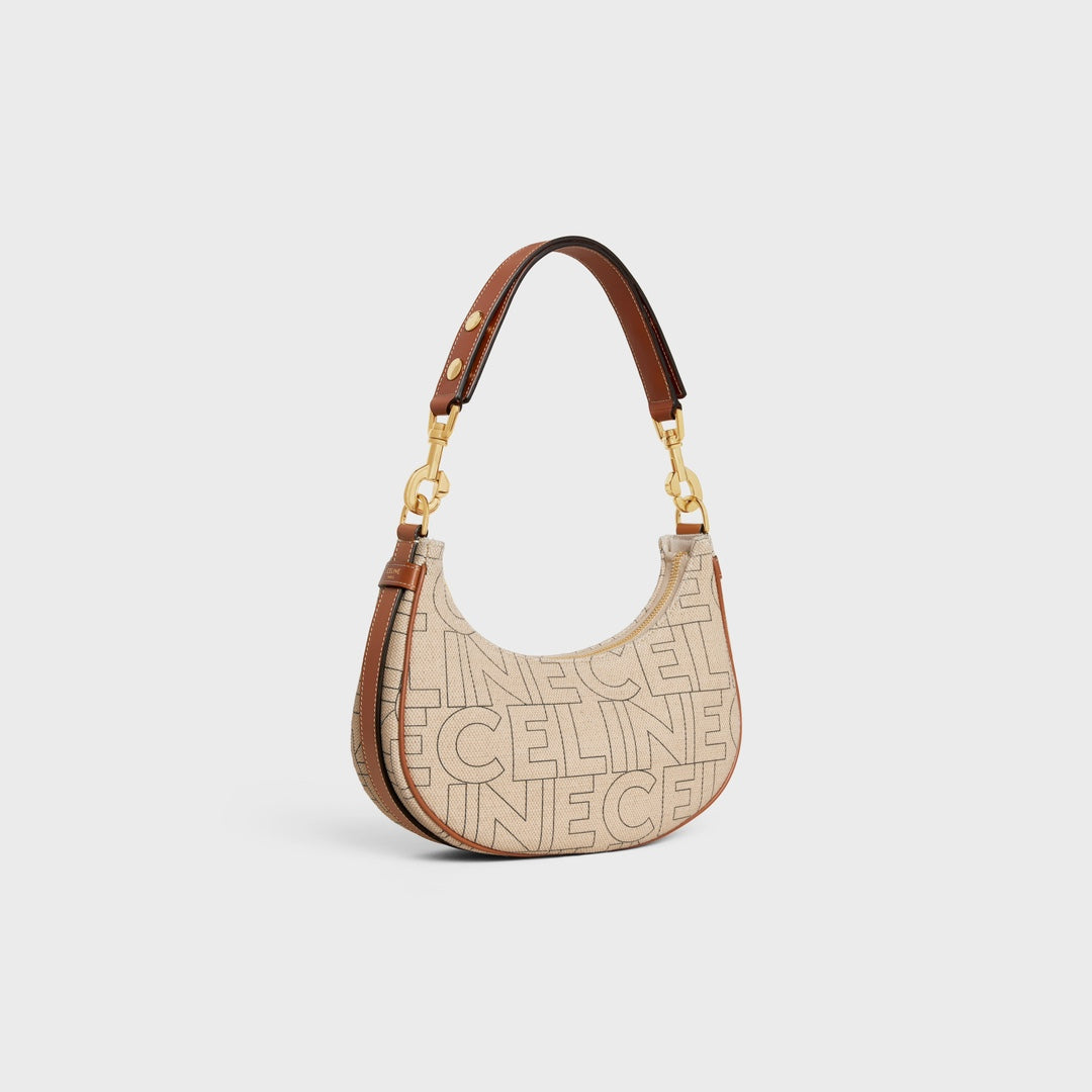 Celine Ava Bag in Textile with Logo Pattern and Calfskin Trim