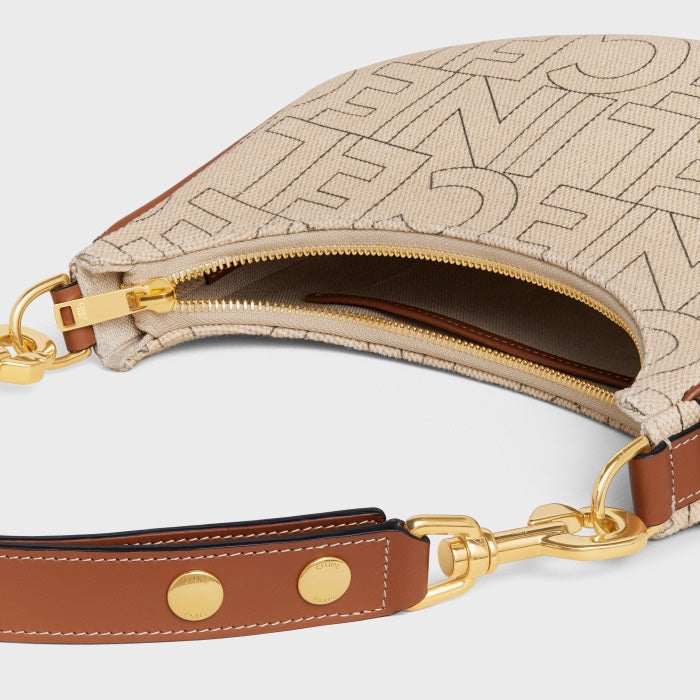 Celine Ava Bag in Textile with Logo Pattern and Calfskin Trim