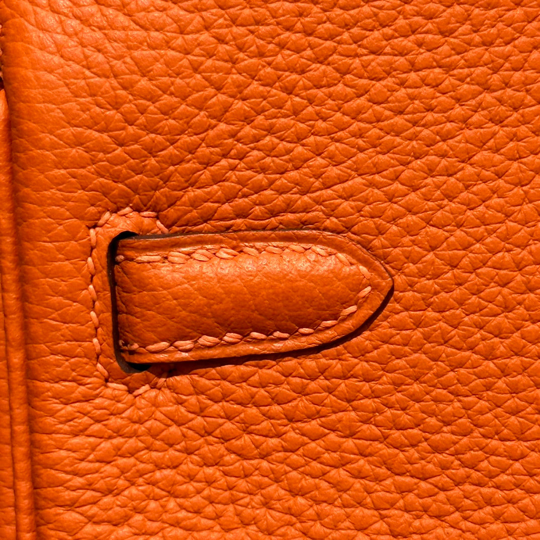 Hermès Birkin 30 Orange Epsom Leather Gold Hardware Handbag