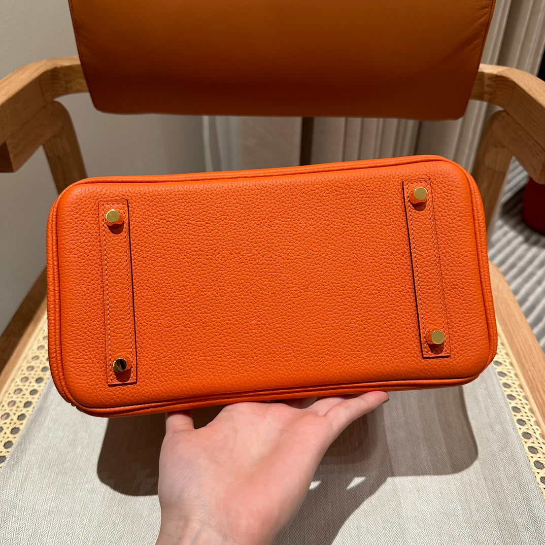 Hermès Birkin 30 Orange Epsom Leather Gold Hardware Handbag
