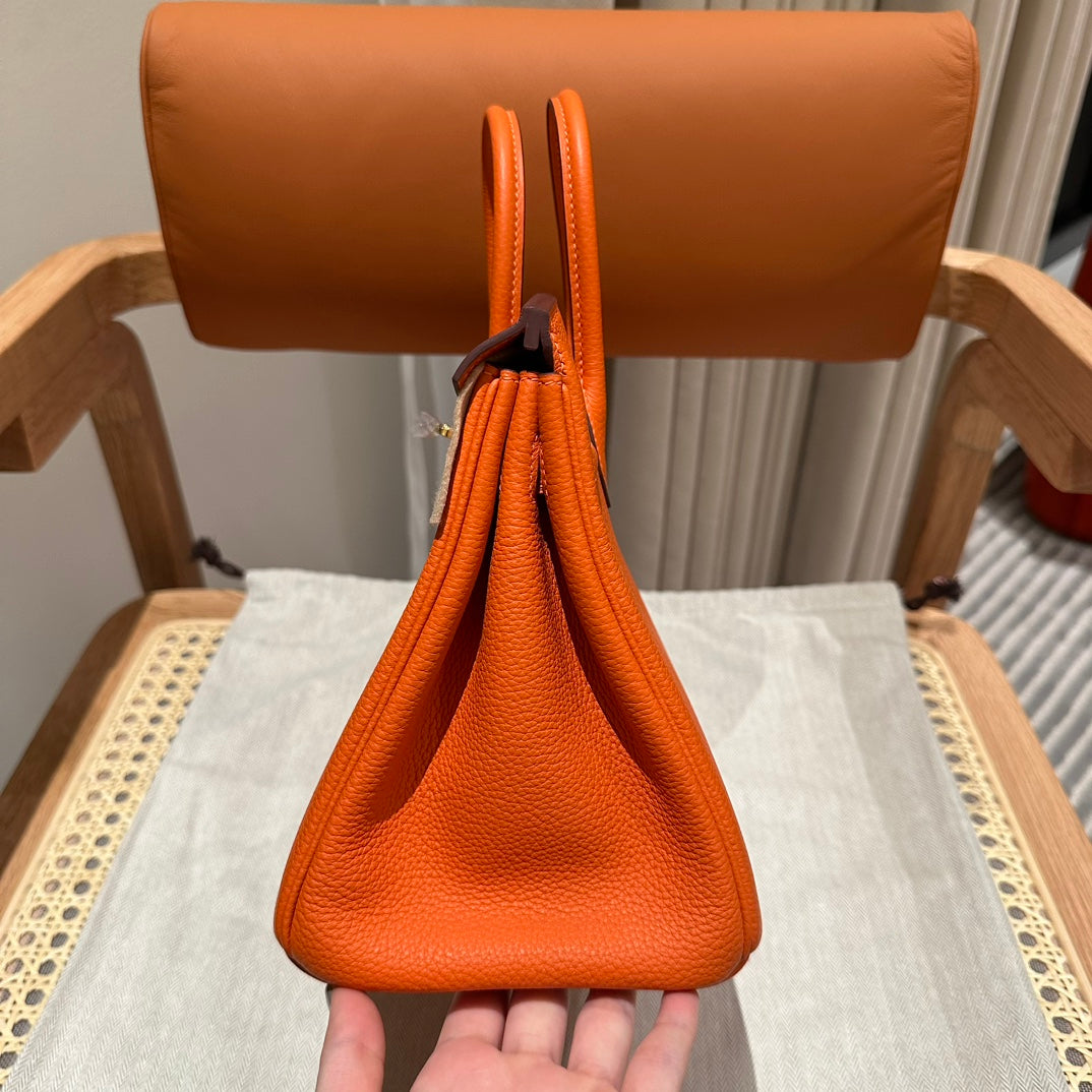 Hermès Birkin 30 Orange Epsom Leather Gold Hardware Handbag