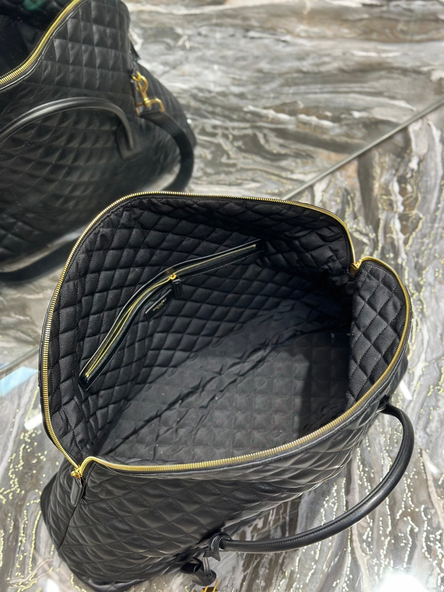 Saint Laurent Icare Maxi Shopping Bag in Quilted Lambskin - Black