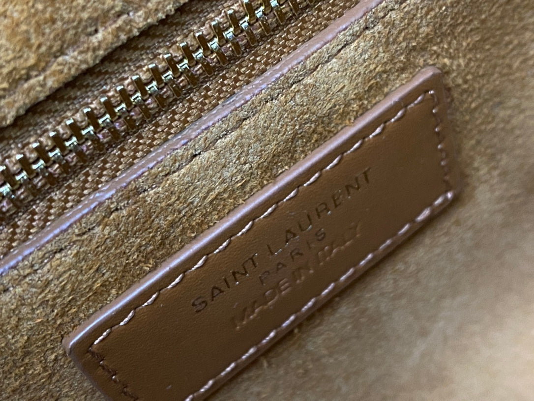 Saint Laurent LE 5 À 7 Hobo Bag in Canvas and Smooth Leather