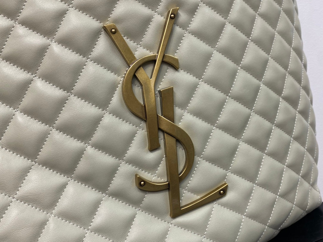 Saint Laurent Icare Maxi Shopping Bag in Quilted Leather - Sage Green