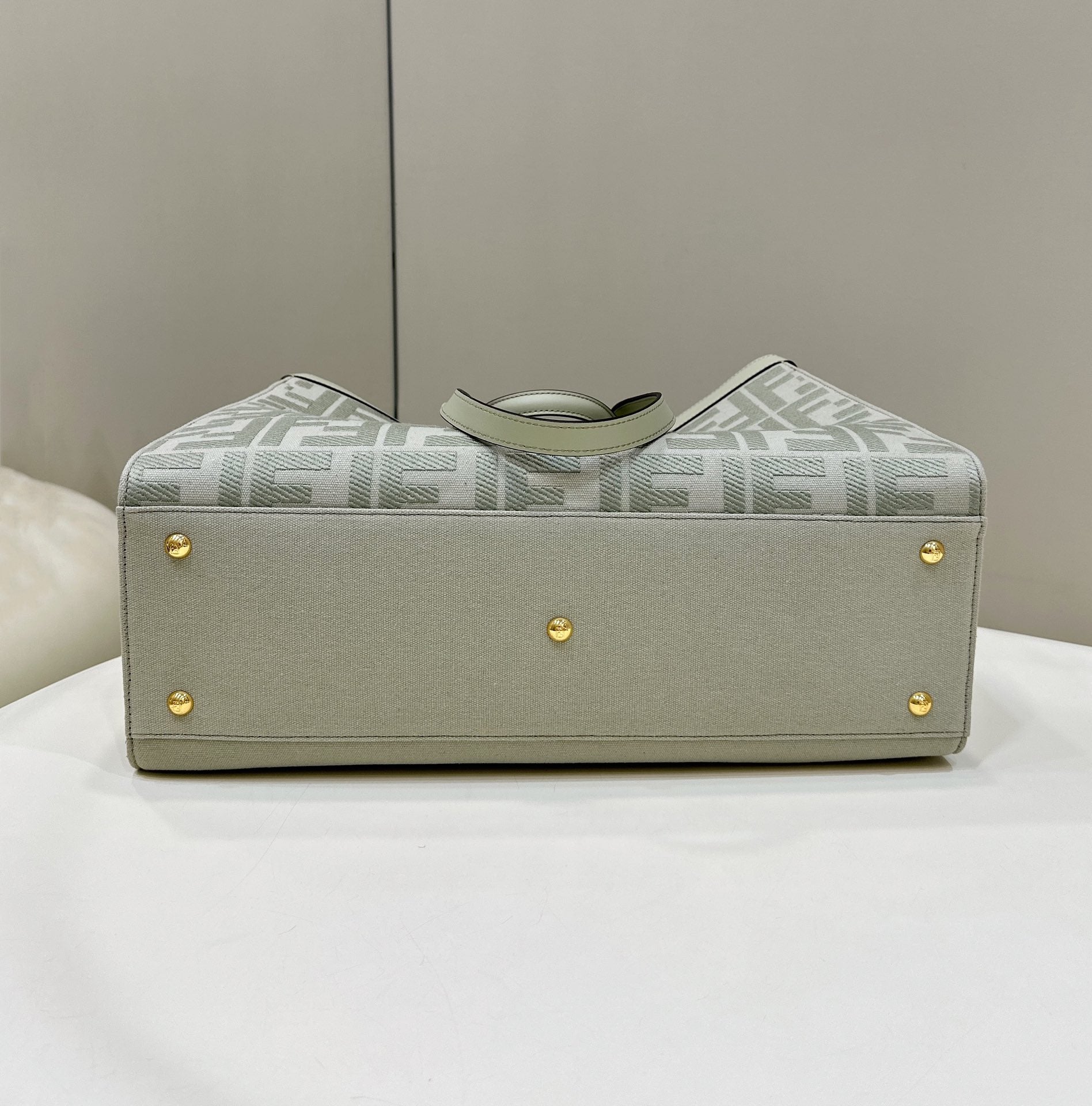 Fendi FF Monogram Canvas Peekaboo X-Tote Bag - Sage Green