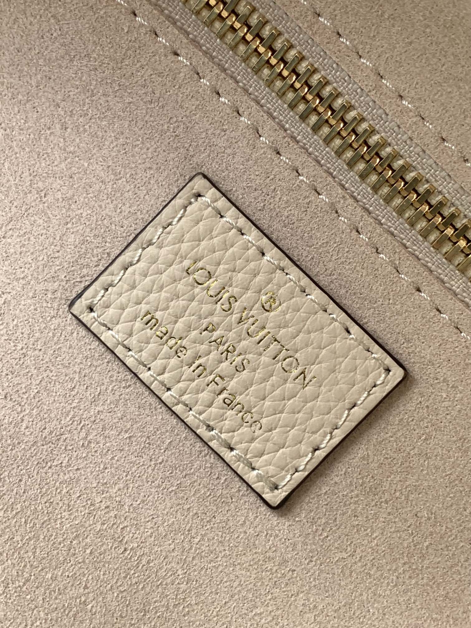 Louis Vuitton Neverfull MM Monogram Empreinte Leather Tote Bag - Beige