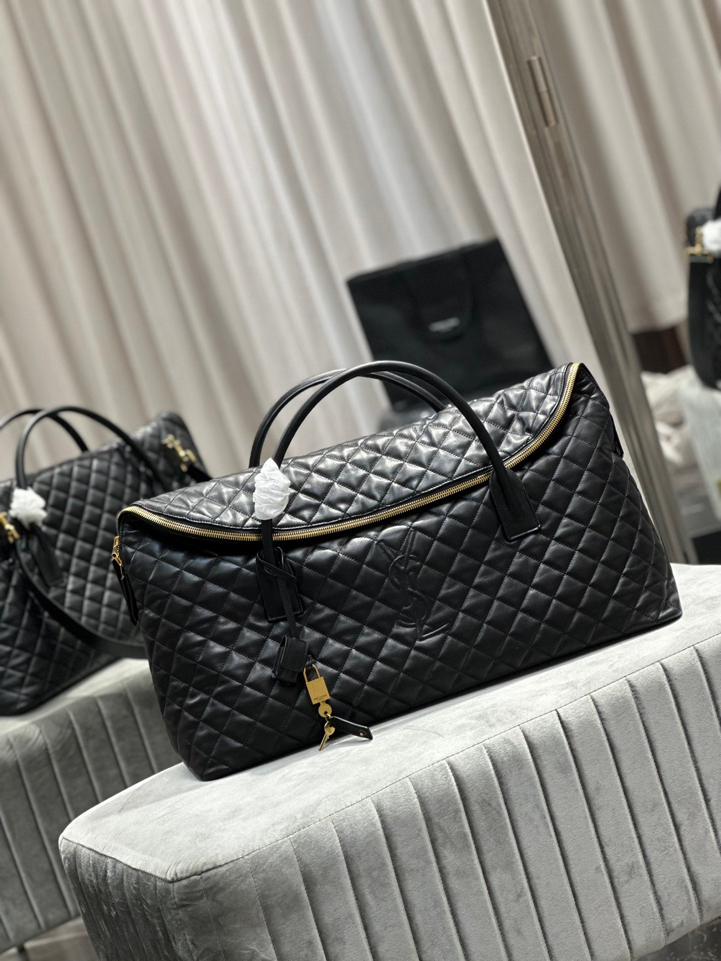 Saint Laurent Icare Maxi Shopping Bag - Black Quilted Lambskin