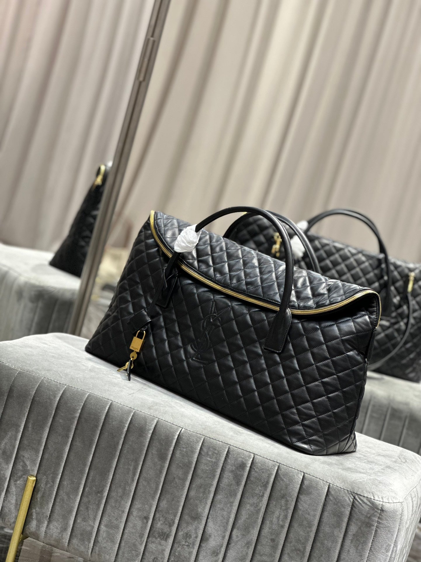 Saint Laurent Icare Maxi Shopping Bag - Black Quilted Lambskin