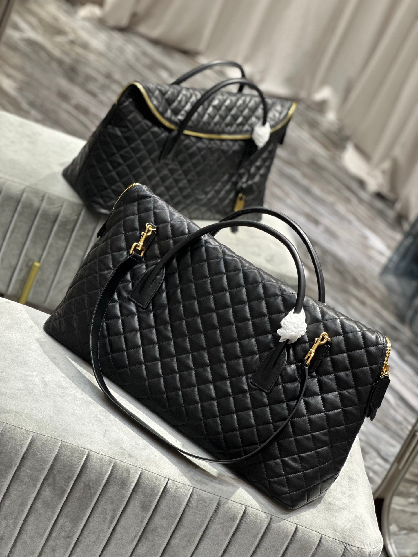 Saint Laurent Icare Maxi Shopping Bag - Black Quilted Lambskin