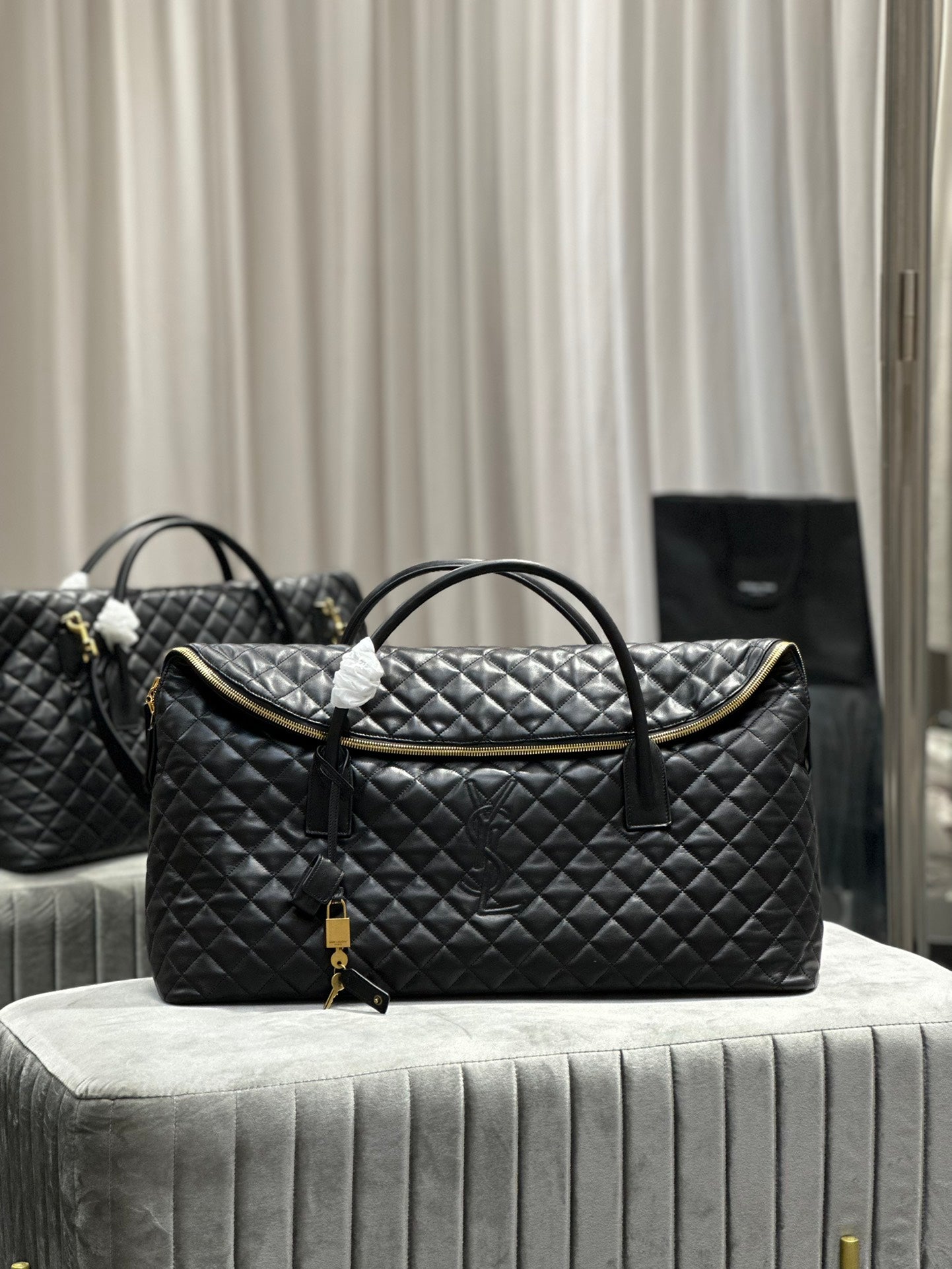 Saint Laurent Icare Maxi Shopping Bag - Black Quilted Lambskin