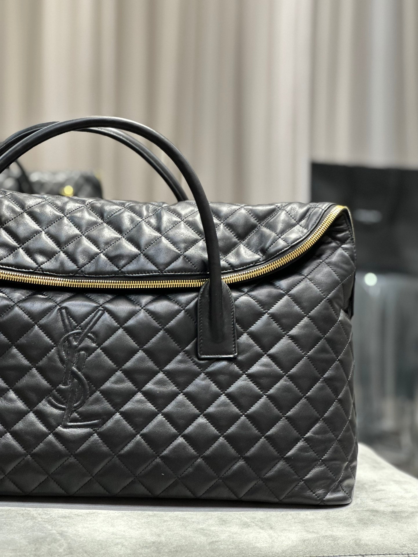 Saint Laurent Icare Maxi Shopping Bag - Black Quilted Lambskin