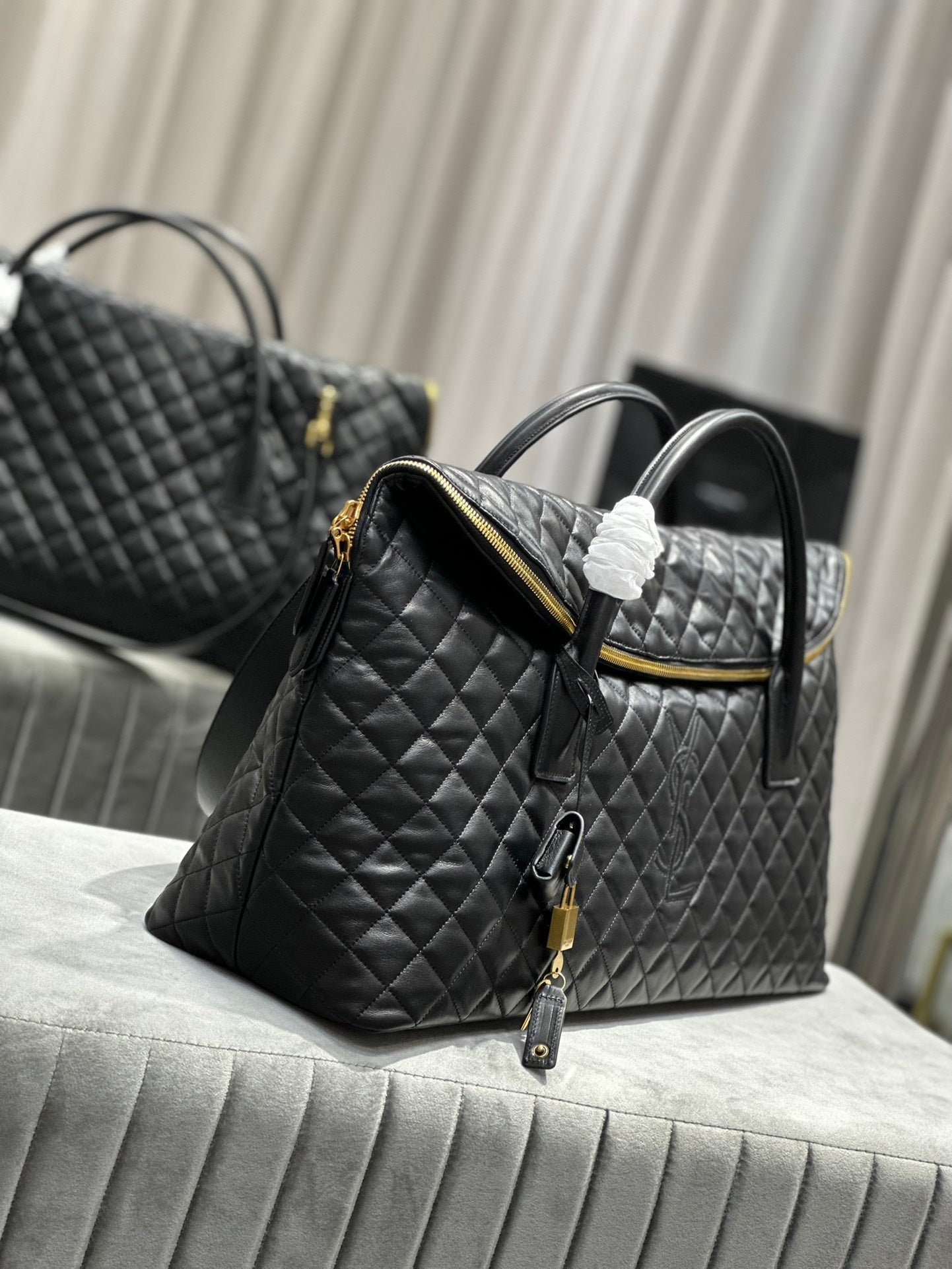 Saint Laurent Icare Maxi Shopping Bag - Black Quilted Lambskin