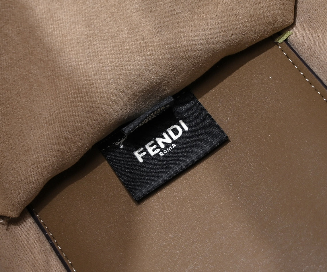 Fendi Sunshine Medium Shopper Bag - Brown FF Fabric with Leather Trim
