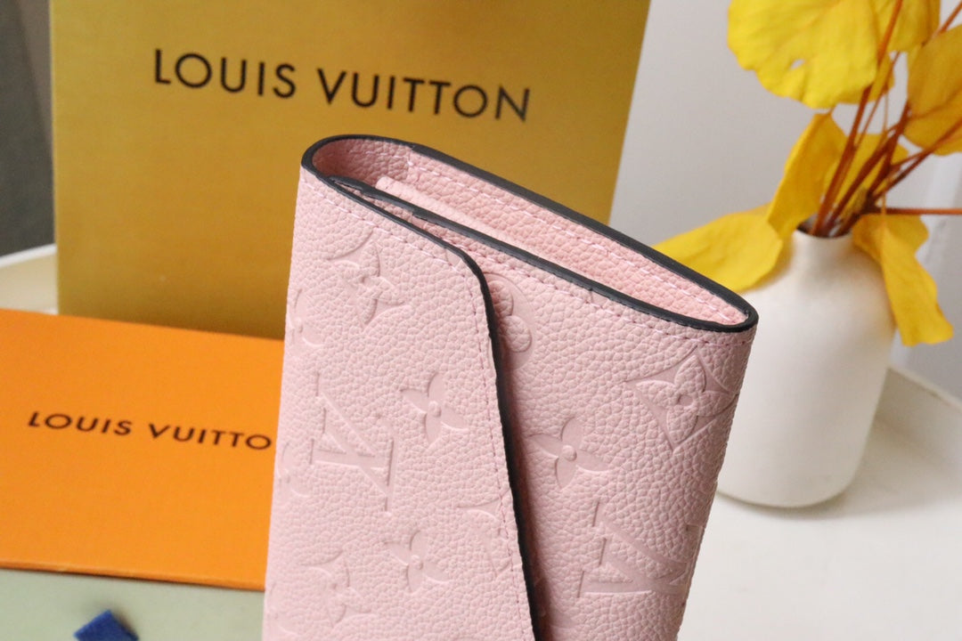 Louis Vuitton Sarah Wallet Monogram Empreinte Leather Light Pink