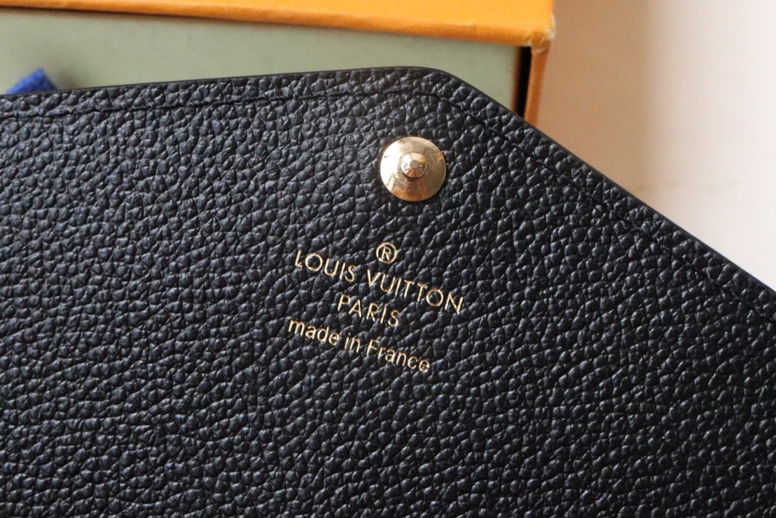 Louis Vuitton Sarah Wallet Monogram Empreinte Leather Noir Black