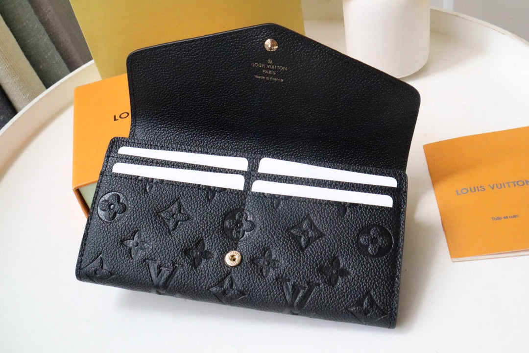 Louis Vuitton Sarah Wallet Monogram Empreinte Leather Noir Black