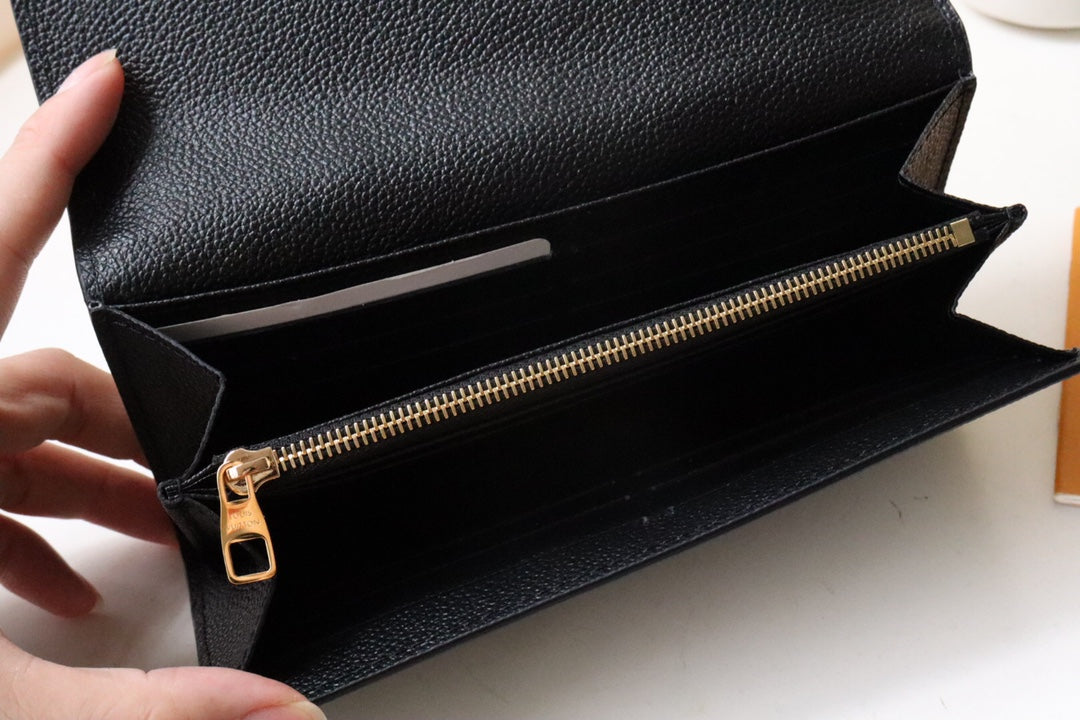 Louis Vuitton Sarah Wallet Monogram Empreinte Leather Noir Black