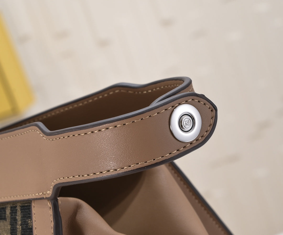 Fendi Peekaboo X-Tote Zucca Canvas and Leather Shoulder Bag Brown/Black