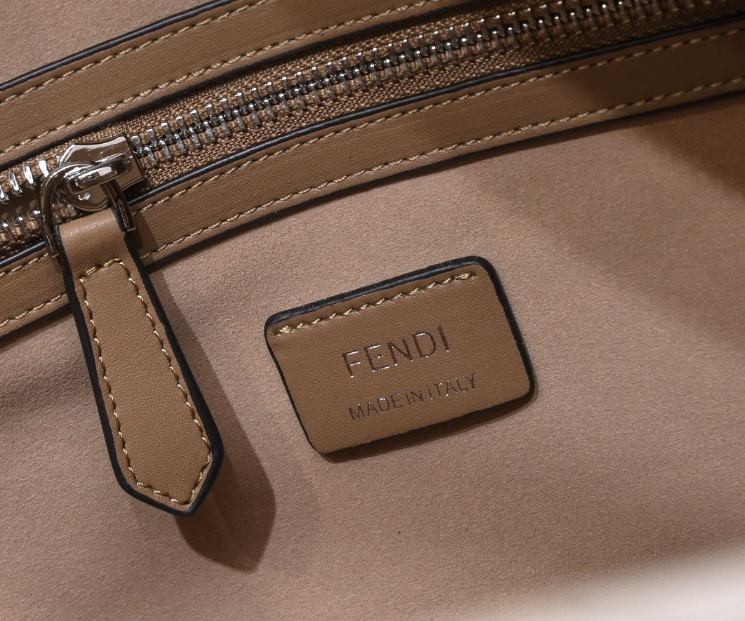 Fendi Peekaboo X-Tote Zucca Canvas and Leather Shoulder Bag Brown/Black