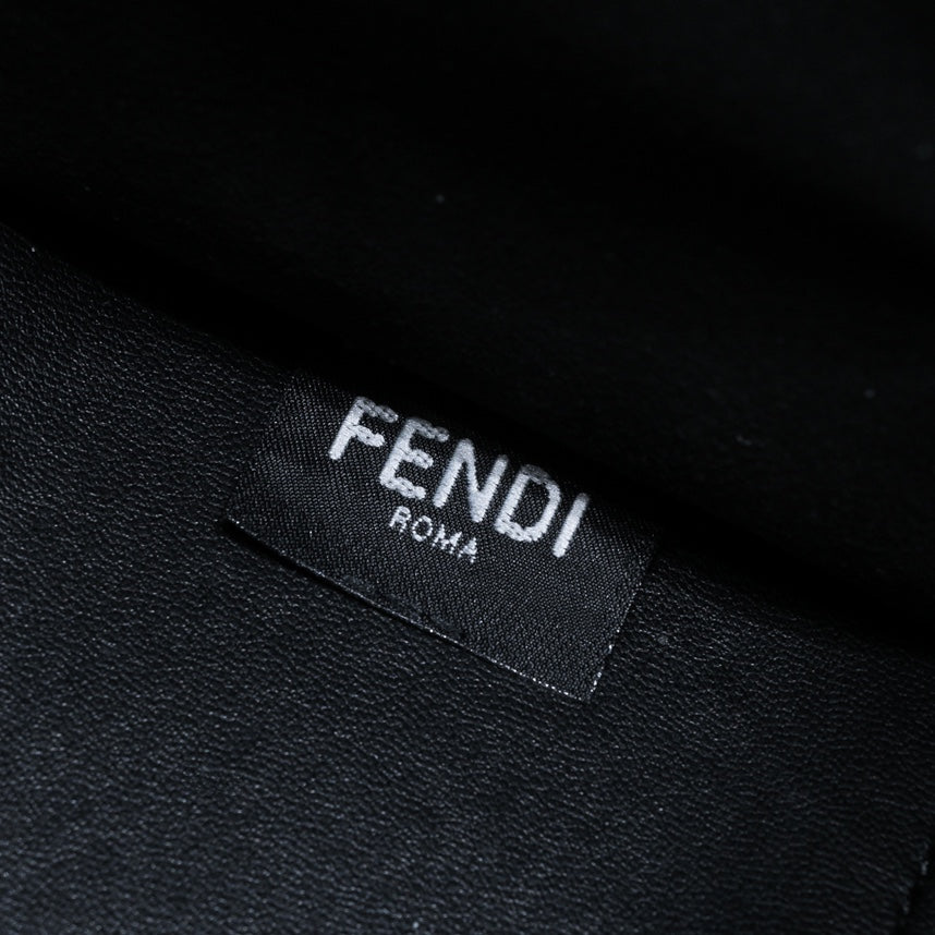 Fendi Sunshine Shopper Small Black Leather Tote Bag