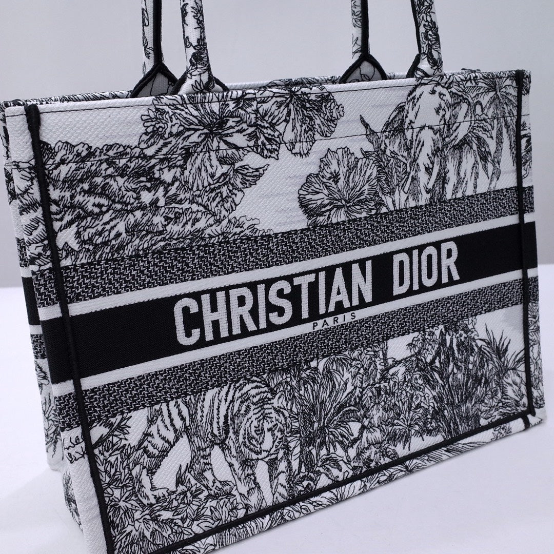 Christian Dior Book Tote - Toile de Jouy Reverse Embroidered Canvas Bag