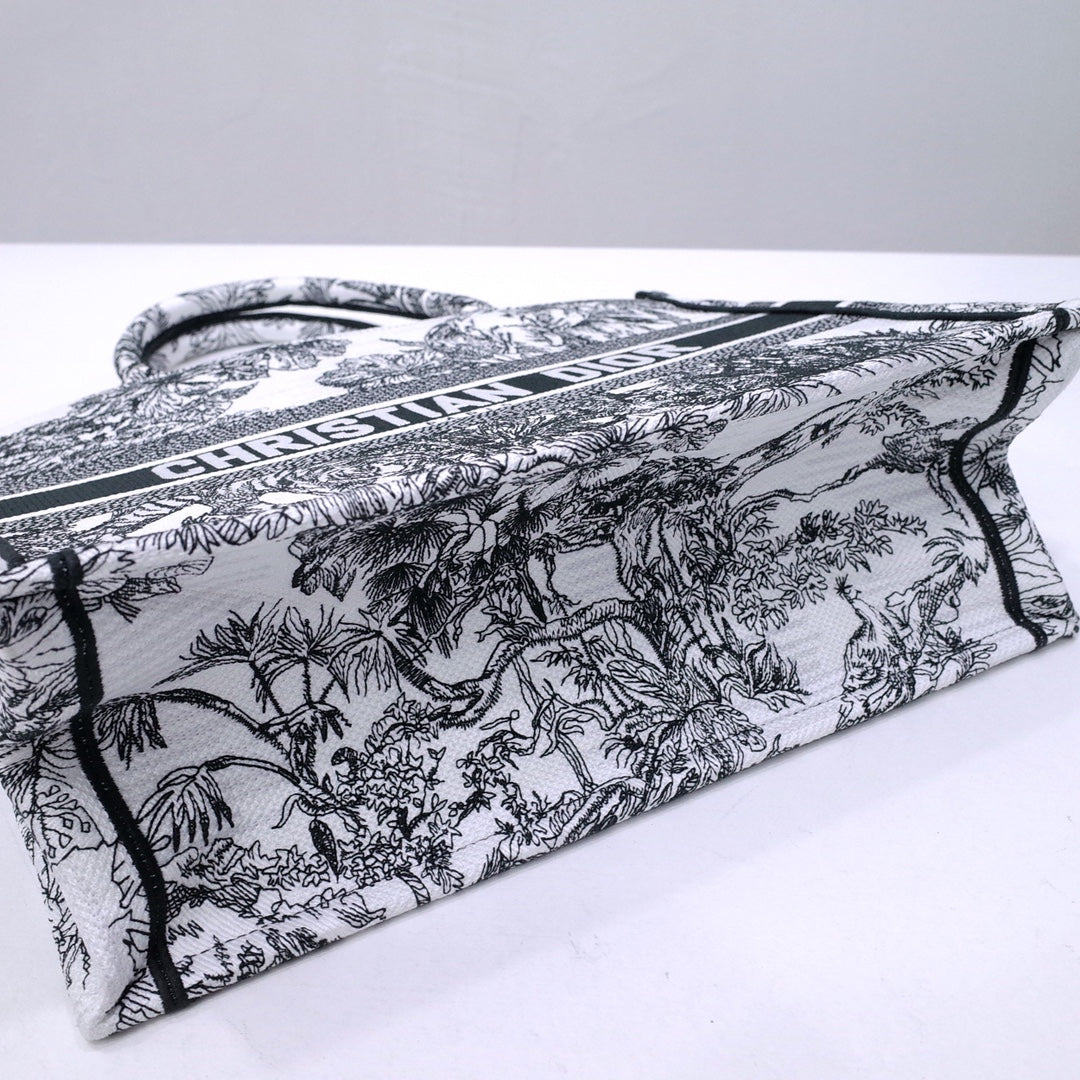 Christian Dior Book Tote - Toile de Jouy Reverse Embroidered Canvas Bag
