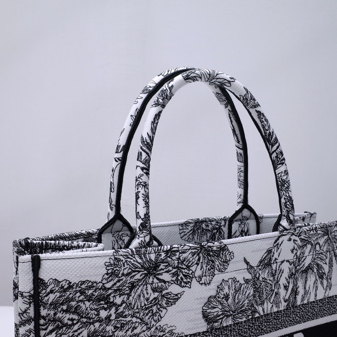 Christian Dior Book Tote - Toile de Jouy Reverse Embroidered Canvas Bag
