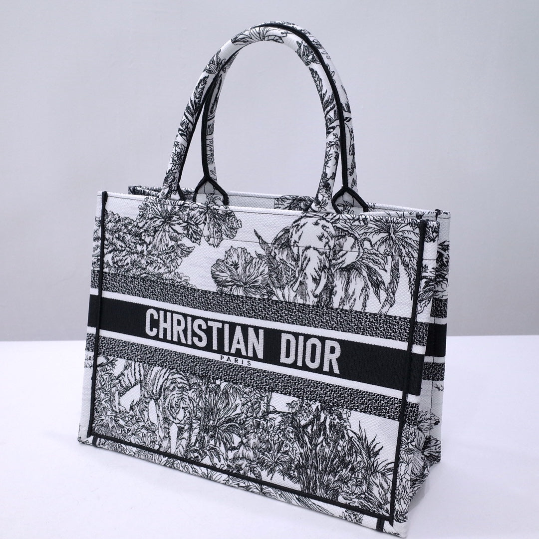 Christian Dior Book Tote - Toile de Jouy Reverse Embroidered Canvas Bag