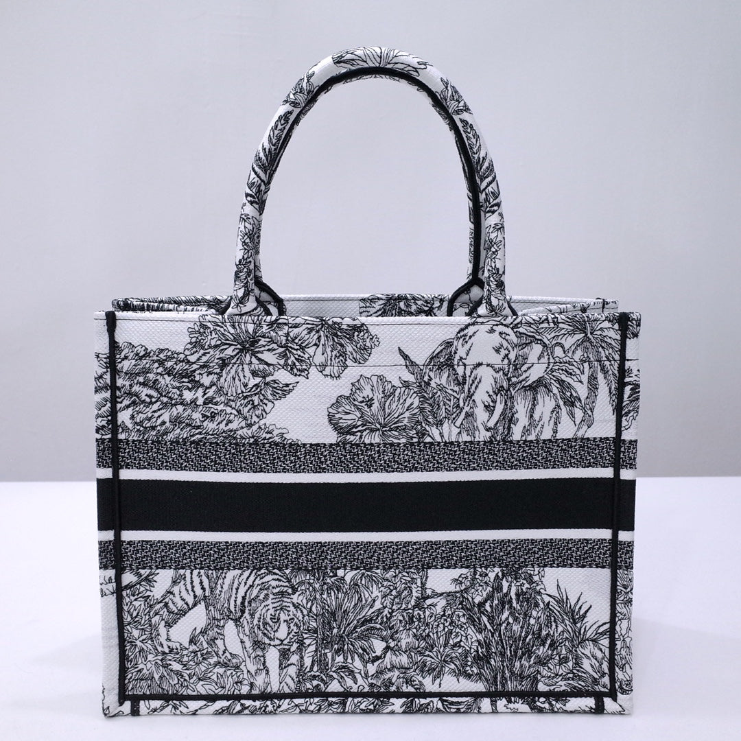 Christian Dior Book Tote - Toile de Jouy Reverse Embroidered Canvas Bag