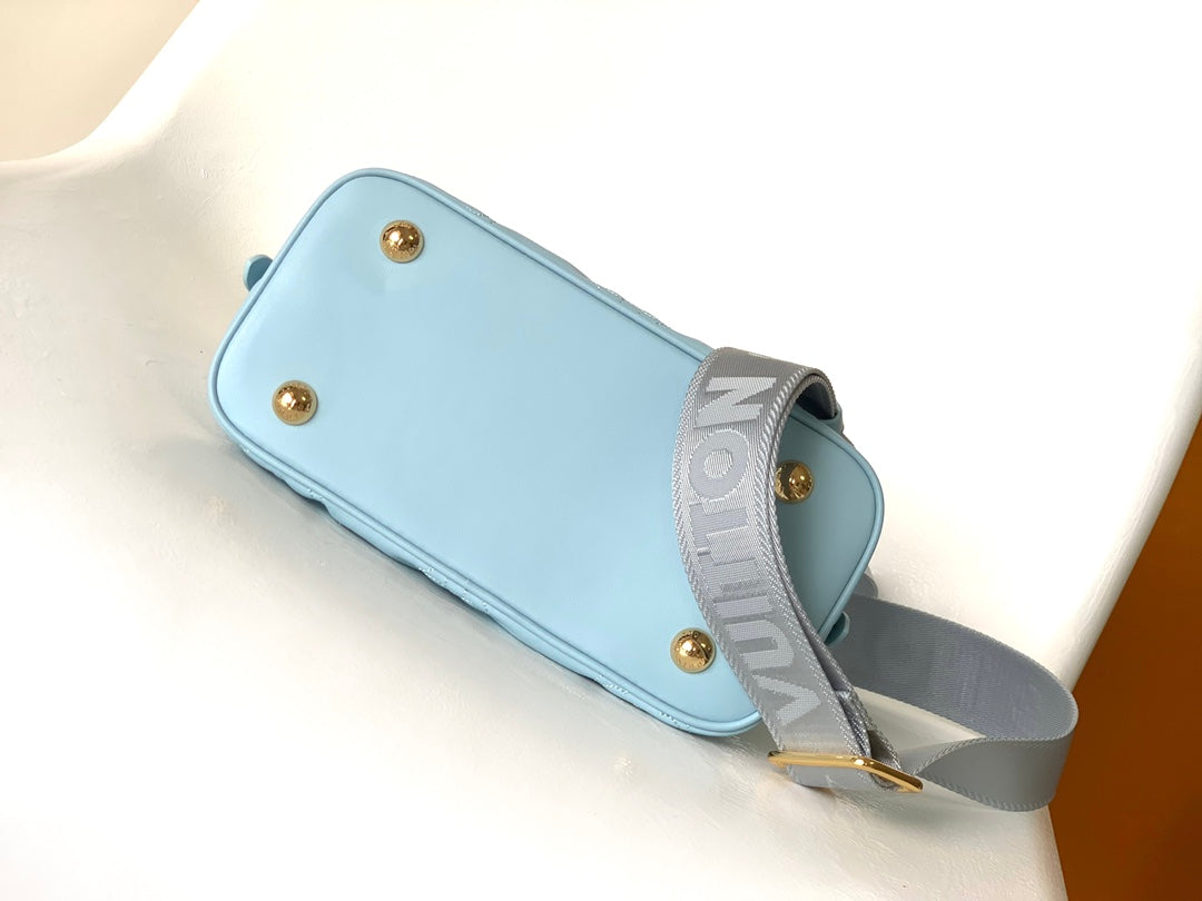 Louis Vuitton Alma BB Monogram Empreinte Leather Handbag - Light Blue