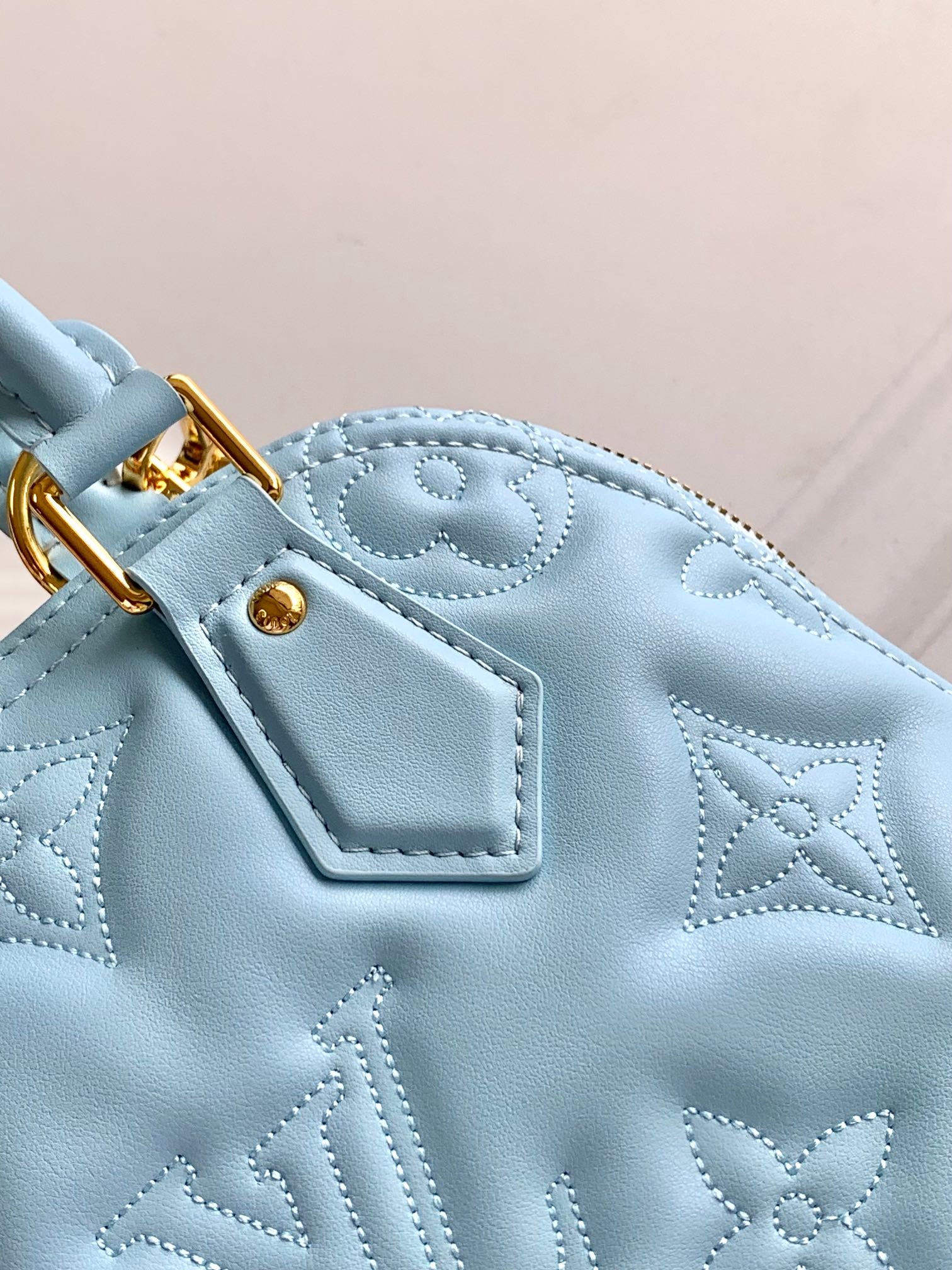 Louis Vuitton Alma BB Monogram Empreinte Leather Handbag - Light Blue