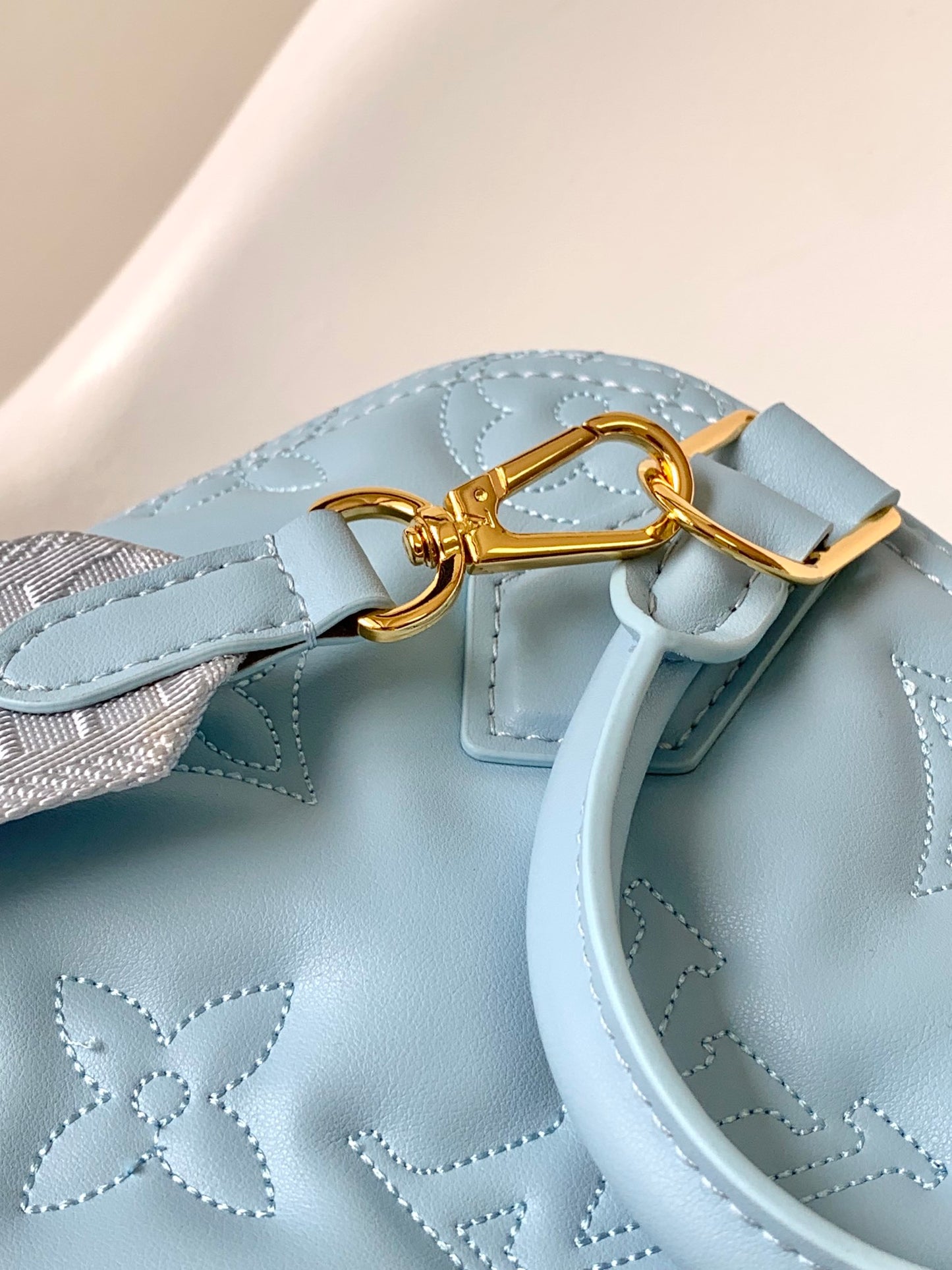 Louis Vuitton Alma BB Monogram Empreinte Leather Handbag - Light Blue
