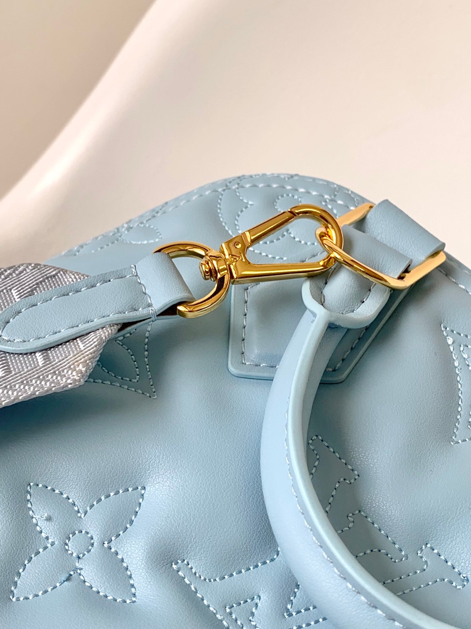 Louis Vuitton Alma BB Monogram Empreinte Leather Handbag - Light Blue