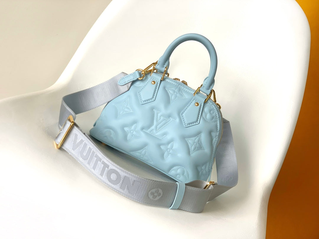 Louis Vuitton Alma BB Monogram Empreinte Leather Handbag - Light Blue
