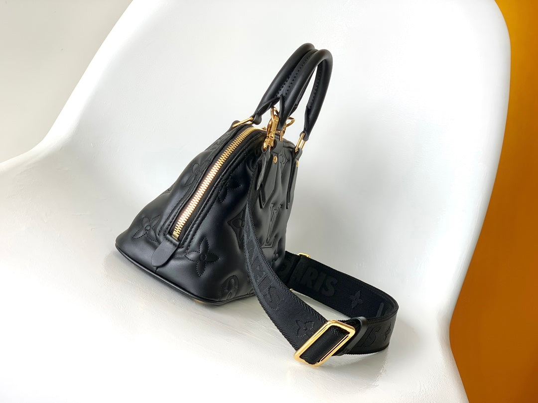 Louis Vuitton Alma BB Bubblegram Leather Handbag - Black