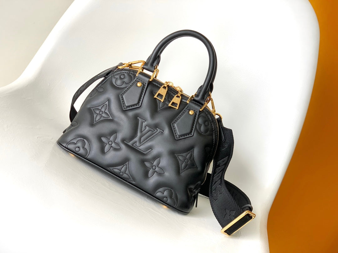 Louis Vuitton Alma BB Bubblegram Leather Handbag - Black