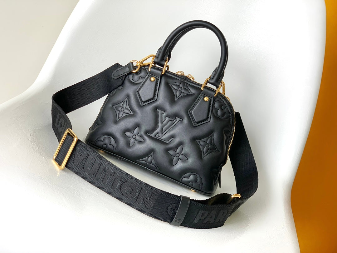 Louis Vuitton Alma BB Bubblegram Leather Handbag - Black
